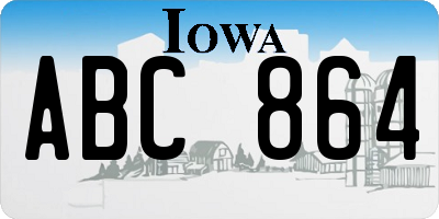IA license plate ABC864
