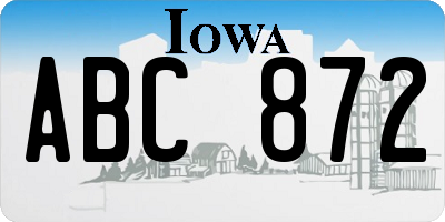 IA license plate ABC872