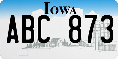 IA license plate ABC873