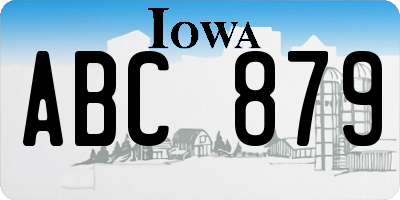 IA license plate ABC879