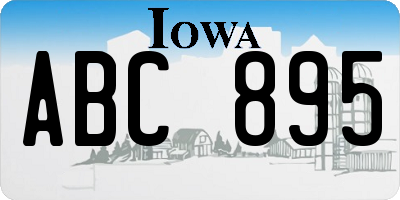 IA license plate ABC895