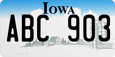 IA license plate ABC903