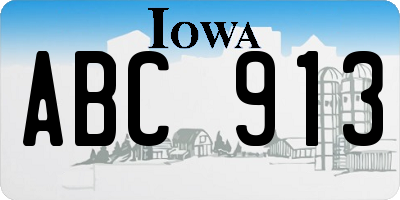 IA license plate ABC913