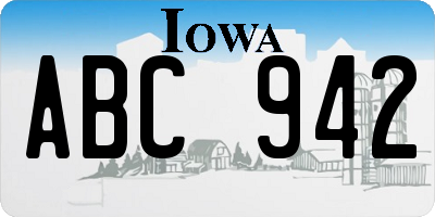 IA license plate ABC942