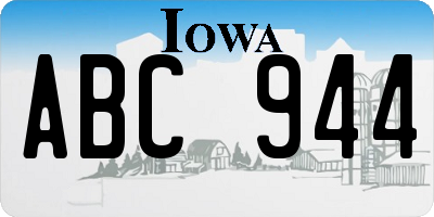 IA license plate ABC944