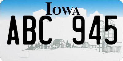 IA license plate ABC945