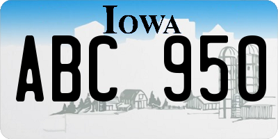IA license plate ABC950