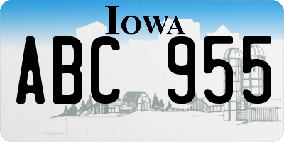 IA license plate ABC955