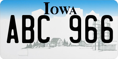 IA license plate ABC966