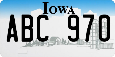 IA license plate ABC970