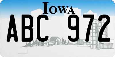 IA license plate ABC972
