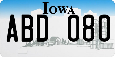 IA license plate ABD080