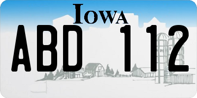 IA license plate ABD112