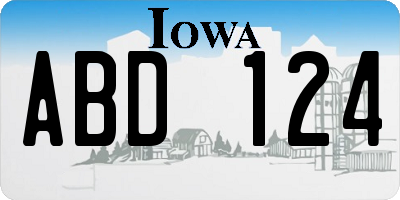 IA license plate ABD124