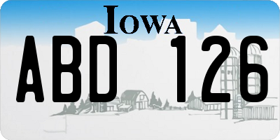 IA license plate ABD126