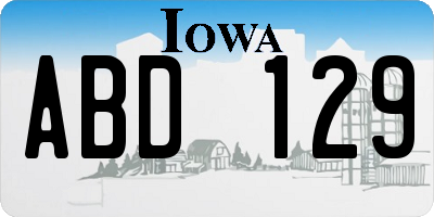 IA license plate ABD129