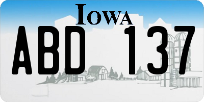 IA license plate ABD137