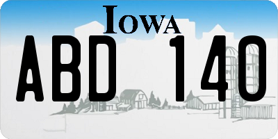 IA license plate ABD140