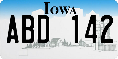 IA license plate ABD142