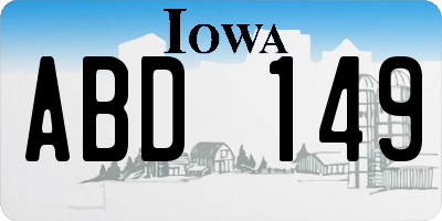 IA license plate ABD149