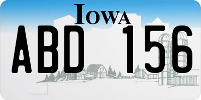 IA license plate ABD156