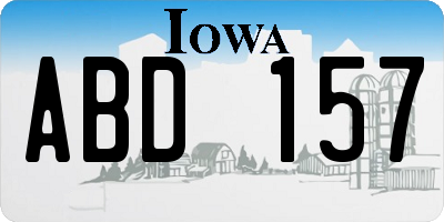 IA license plate ABD157