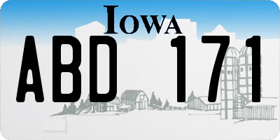 IA license plate ABD171