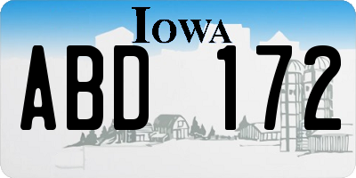 IA license plate ABD172