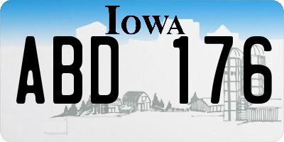 IA license plate ABD176