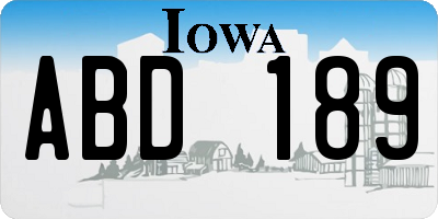 IA license plate ABD189