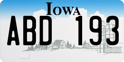 IA license plate ABD193