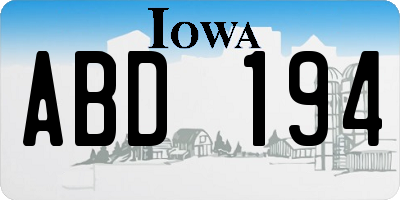 IA license plate ABD194