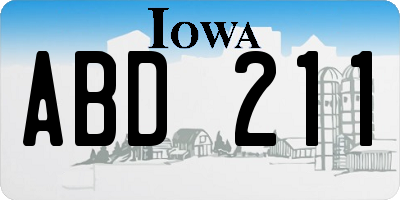IA license plate ABD211