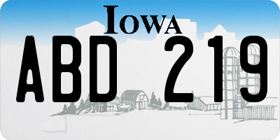 IA license plate ABD219