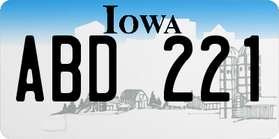 IA license plate ABD221