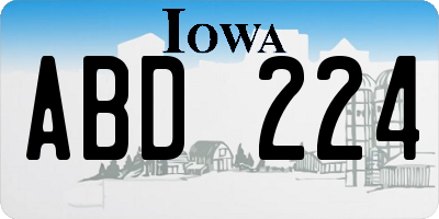 IA license plate ABD224