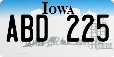 IA license plate ABD225