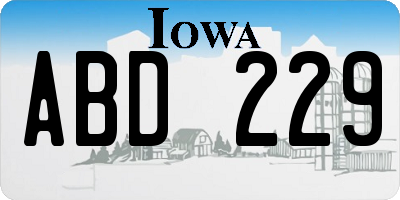 IA license plate ABD229