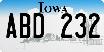 IA license plate ABD232