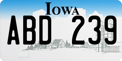 IA license plate ABD239
