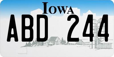 IA license plate ABD244