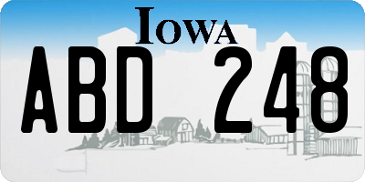 IA license plate ABD248