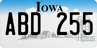 IA license plate ABD255