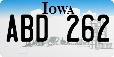 IA license plate ABD262