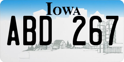 IA license plate ABD267