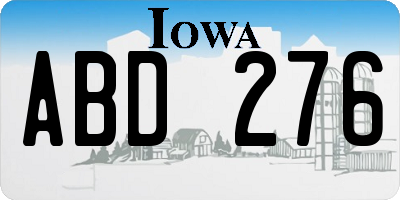 IA license plate ABD276