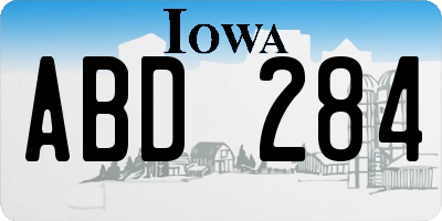 IA license plate ABD284