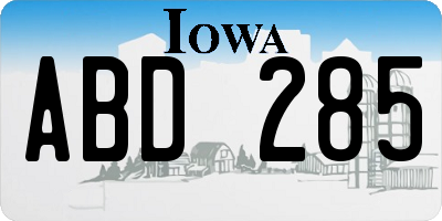 IA license plate ABD285