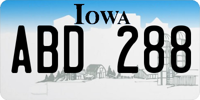 IA license plate ABD288