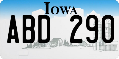 IA license plate ABD290